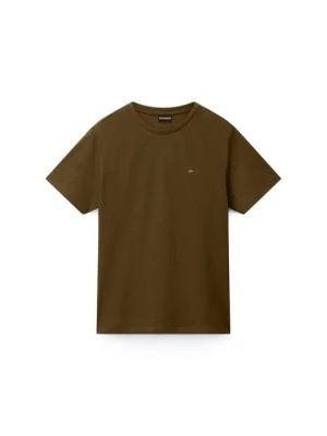 T-shirt basic Napapijri zielony melanż