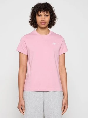 T-shirt basic New Balance jasnoróżowy