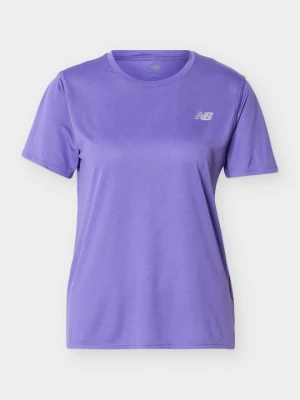 T-shirt basic New Balance fioletowy