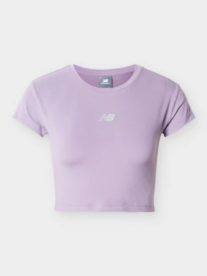 T-shirt basic New Balance liliowy