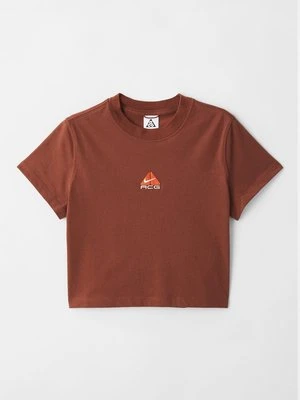 T-shirt basic Nike brązowy