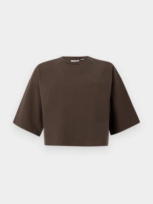 T-shirt basic Noisy May brązowy