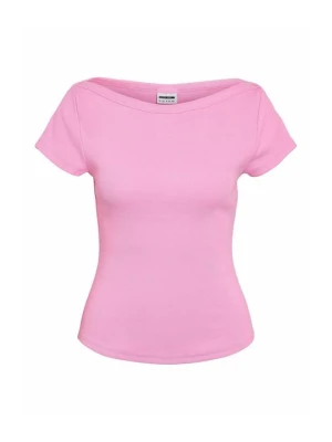 T-shirt basic Noisy May jasnoróżowy melanż