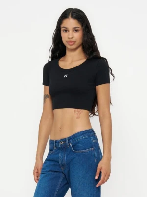 T-shirt basic Off White czarny