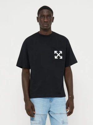 T-shirt basic Off White czarny