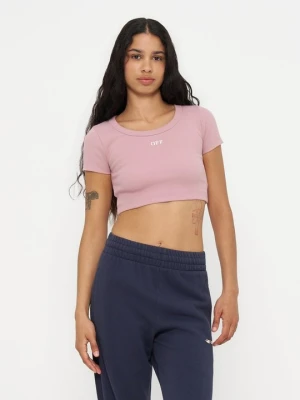 T-shirt basic Off White różowy