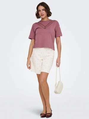 T-shirt basic Only brązowy