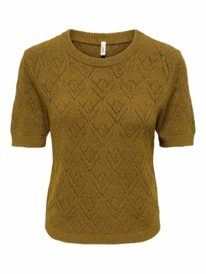 T-shirt basic Only brązowy