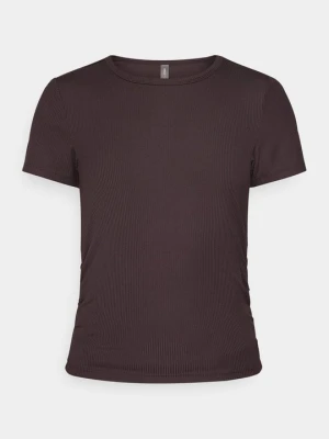 T-shirt basic Only Play ciemnobrązowy