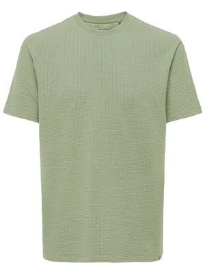 T-shirt basic Only & Sons jasnozielony melanż