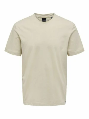 T-shirt basic Only & Sons beżowy