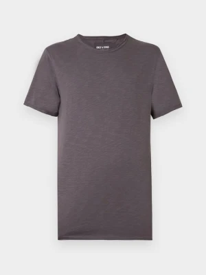 T-shirt basic Only & Sons ciemnobrązowy