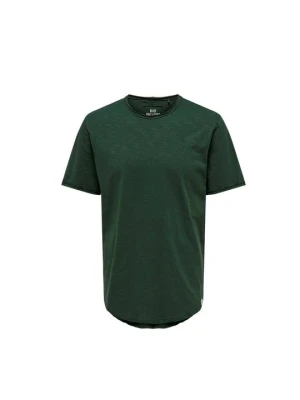 T-shirt basic Only & Sons ciemnozielony