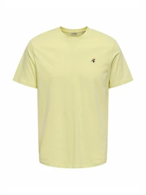 T-shirt basic Only & Sons żółty