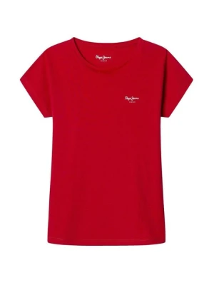 T-shirt basic Pepe Jeans czerwony