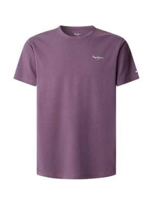 T-shirt basic Pepe Jeans fioletowy