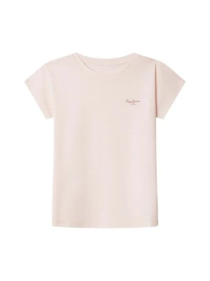 T-shirt basic Pepe Jeans jasnoróżowy
