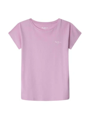 T-shirt basic Pepe Jeans różowy