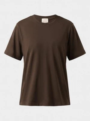 T-shirt basic Persona by Marina Rinaldi brązowy