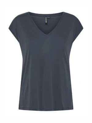 T-shirt basic Pieces czerwony metalik