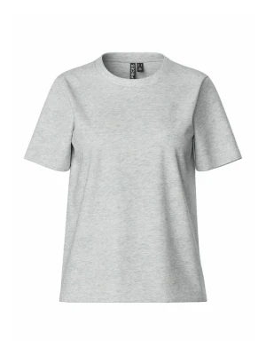 T-shirt basic Pieces jasnoszary melanż