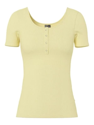 T-shirt basic Pieces jasnożółty