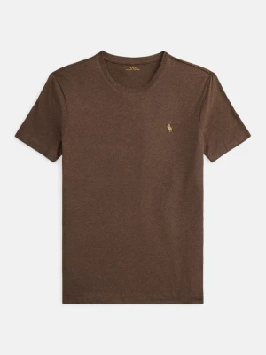 T-shirt basic Polo Ralph Lauren brązowy melanż