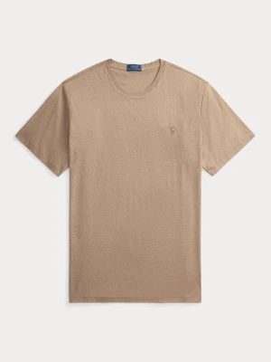 T-shirt basic Polo Ralph Lauren jasnobrązowy
