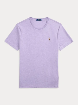 T-shirt basic Polo Ralph Lauren liliowy melanż
