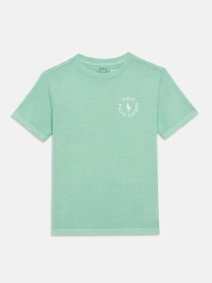 T-shirt basic Polo Ralph Lauren zielony melanż
