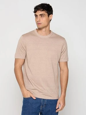 T-shirt basic Profuomo beżowy