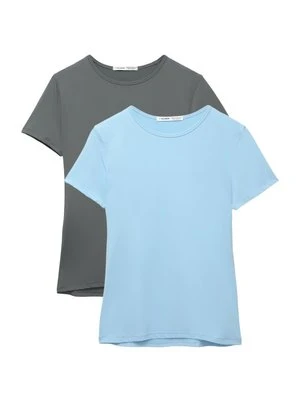 T-shirt basic PULL&BEAR niebieski