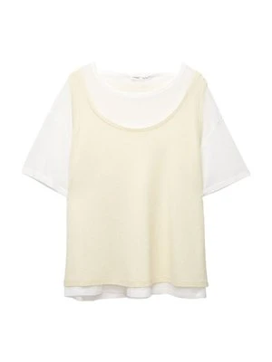 T-shirt basic PULL&BEAR beżowy