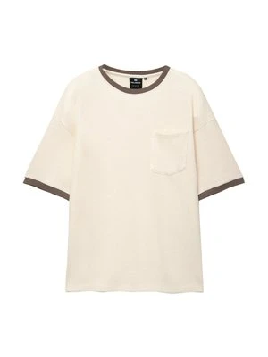 T-shirt basic PULL&BEAR beżowy
