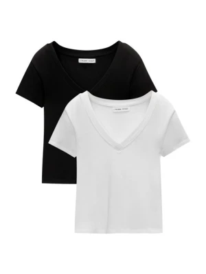 T-shirt basic PULL&BEAR biały