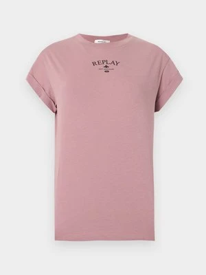 T-shirt basic Replay jasnoróżowy