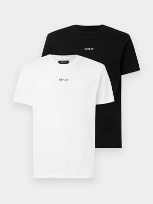 T-shirt basic Replay biały