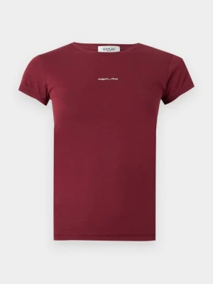 T-shirt basic Replay bordowy