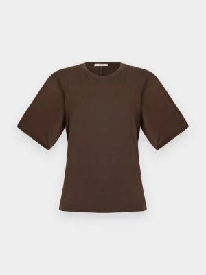 T-shirt basic Replay ciemnobrązowy