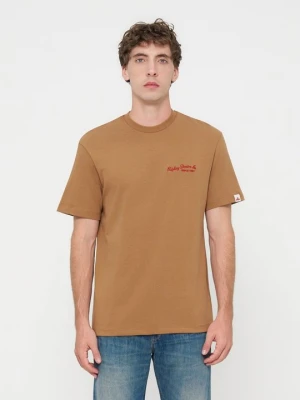 T-shirt basic Replay żółty melanż