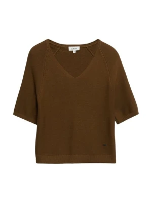 T-shirt basic s.Oliver brązowy