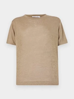 T-shirt basic Samsøe Samsøe beżowy