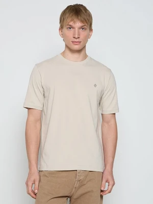 T-shirt basic Samsøe Samsøe beżowy