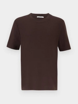 T-shirt basic Samsøe Samsøe ciemnobrązowy