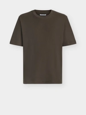 T-shirt basic Samsøe Samsøe ciemnobrązowy