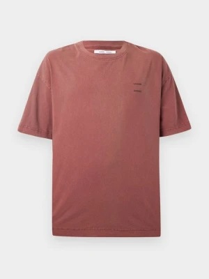 T-shirt basic Samsøe Samsøe czerwony