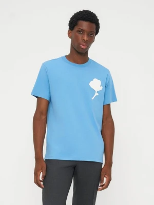 T-shirt basic Sandro żółty melanż