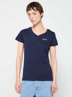 T-shirt basic Schott granatowy