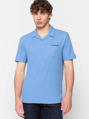 T-shirt basic Scotch & Soda niebieski