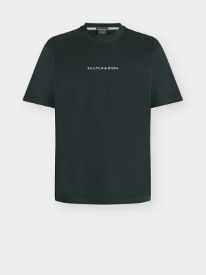 T-shirt basic Scotch & Soda ciemnozielony